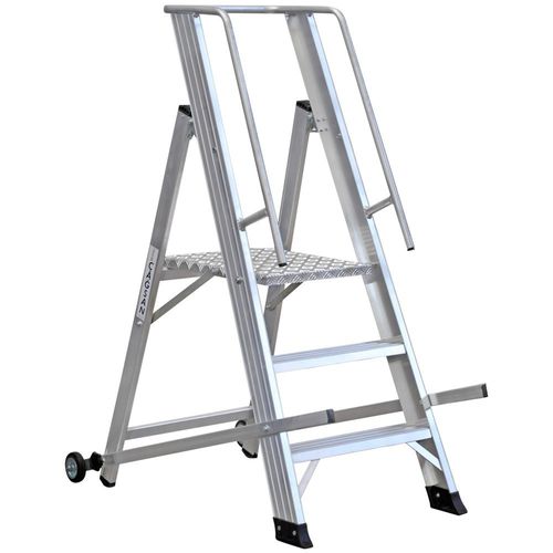 作業用高所作業台 - VE  - CAGSAN  LADDERS - ローラー / セキュリティ ボディガード付