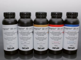 白色3Dプリンタ用樹脂 - luxaprint® 3D shell series - DETAX - ベージュ / 赤 / 黒色