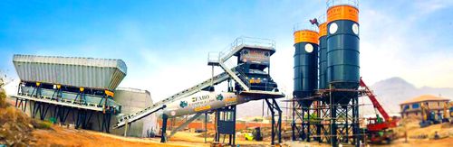 定置型コンクリート混合プラント - COMPACT-160 - Fabo Crushing Screening & Concrete Plants - コンパクト / ベルトコンベヤー付き
