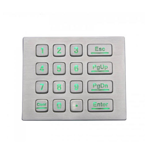 16 キーキーパッド - D-8281C - ShenZhen DAVO Electronics Co., Ltd - パネル設置用 / 金属製 / ステンレススチール製