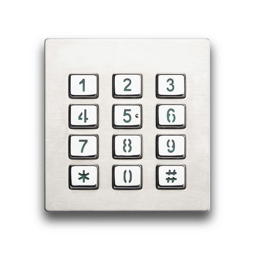 12 キーキーパッド - D-8208H - ShenZhen DAVO Electronics Co., Ltd - パネル設置用 / 金属製 / ステンレススチール製