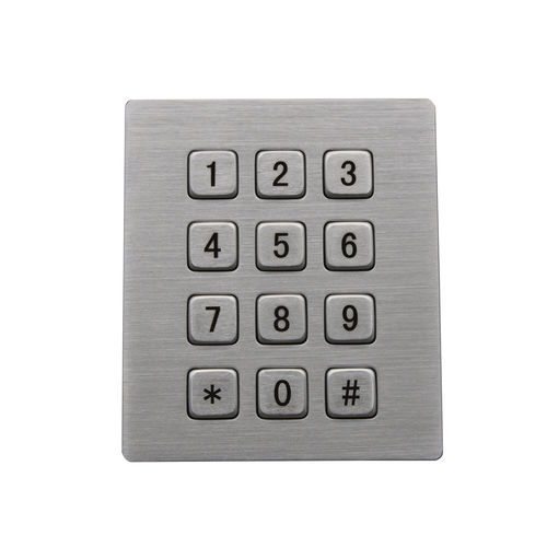 12 キーキーパッド - D-8208J - ShenZhen DAVO Electronics Co., Ltd - パネル設置用 / 金属製 / ステンレス