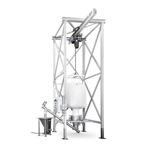 振動コンテナバッグ取出し機 - TECHNOSILOS - 昇降装置付き / 顆粒剤用 / 粉末