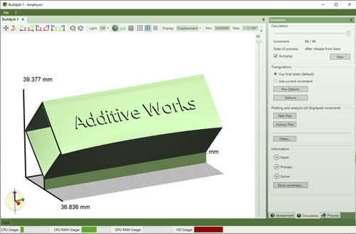 分析ソフトウェア - PRE - Additive Works - シミュレーション用 / 表面変形モデリング / 切断