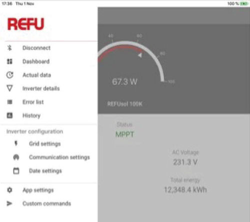 モニタリングソフトウェア - REFUset - REFU Elektronik GmbH - インターフェイス / コミッショニング / 太陽光発電設置