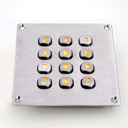 12 キーキーパッド - KY2083A - Shenzhen KEYU Co., Ltd  - パネル設置用 / ステンレススチール製 / USB