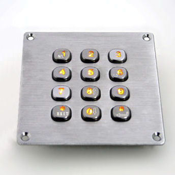 バックライト付きキーパッド - KY2083-LED - Shenzhen KEYU Co., Ltd  - 12 キー / パネル設置用 / ステンレス網製