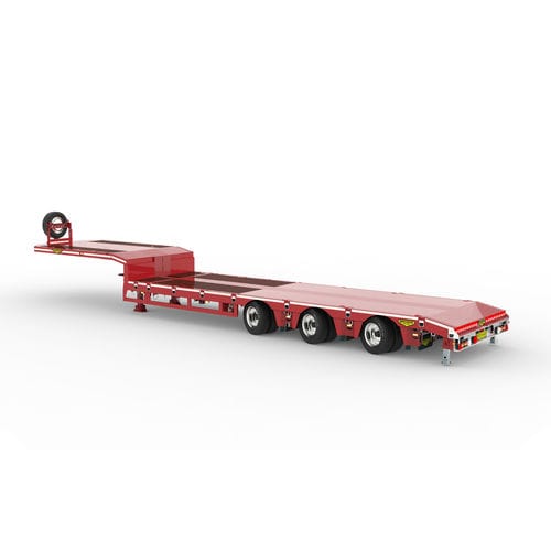低床貨物車セミ トレーラー - Broshuis BV - 3軸 / 牽引式 / 油圧サスペンション