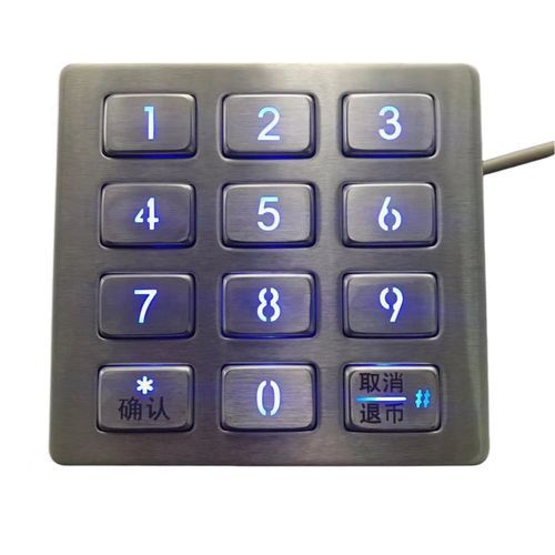 12 キーキーパッド - CK-KE10074-BL - Clickin Industrial Co., Ltd. - パネル設置用 / ステンレススチール製 / USB