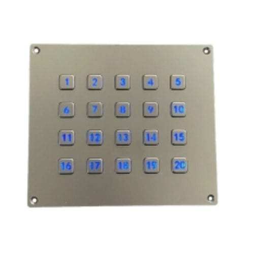 20キーキーパッド - CK-KE166145 - Clickin Industrial Co., Ltd. - パネル設置用 / ステンレススチール製 / 堅牢