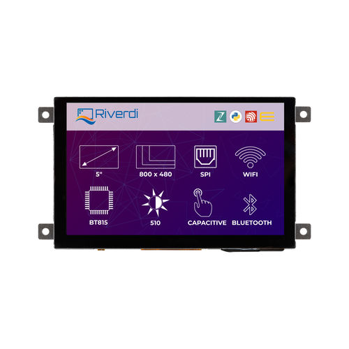 LCDディスプレイ モジュール - RiTFT-50-IOT-CAP - Riverdi - 800 x 480 / 産業用 / プログラム可能