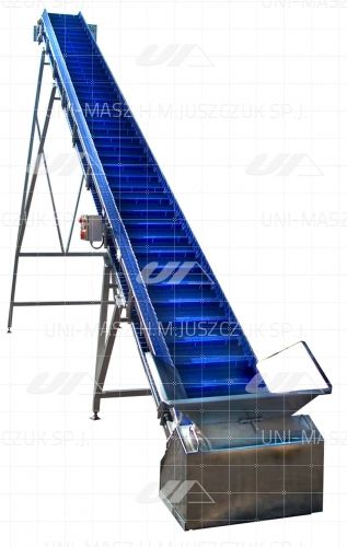 ヒンジベルトコンベヤー - Uni-Masz H.M. Juszczuk Sp.j. - 傾斜 / 昇降機用 / 食品産業用