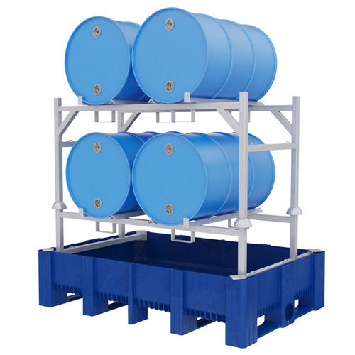 多目的液体垂れ落ち防止パレット - 53004061 - DOLAV - ドラム缶4本用 / プラスチック製 / 剛性
