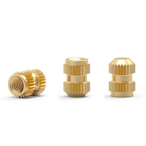 オーバーモールドインサート - EZ series - Shenzhen In-saiL Precision Parts Co.,Ltd - ねじ式 / ギザギザ付き / 真ちゅう製