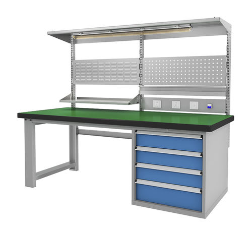 スチール製作業台 - FZ-1041 - ChengDu SanJi Technology Co.,LTD - 4段引き出し / コンパートメント式 / 工具ホルダーパネル付