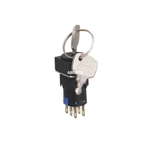 キーロックスイッチ - A16-22ZK2 - YUEQING AIBEIKEN ELECTRIC CO., LTD. - 単極 / IP40 / プラスチック製