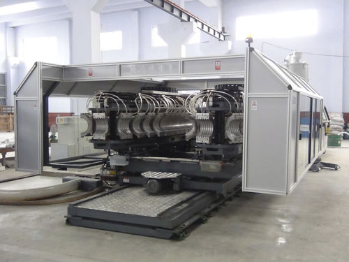 ニ重壁コルゲート管押出しライン - DWC-2000 - Eagle Machinery Co., Ltd. - 水冷却機能付 / ツイン スクリュー / 空気冷却付き