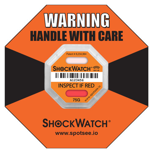 衝撃および傾斜検出用ラベル - ShockWatch® - SpotSee - RFID / UHF用 / 航空宇宙用