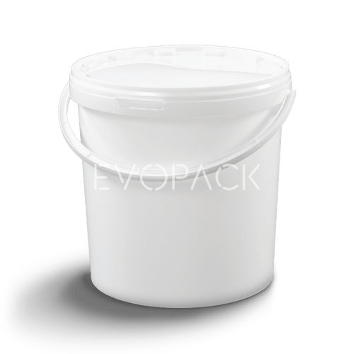 プラスチック製バケツ - 80007 - EVOPACK - 円形 / ふた付き / ハンドル付き