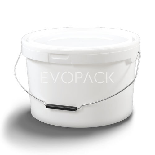 プラスチック製バケツ - 80116 - EVOPACK - 円形 / ふた付き / ハンドル付き
