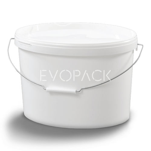 プラスチック製バケツ - 80019 - EVOPACK - 楕円形 / ふた付き / ハンドル付き