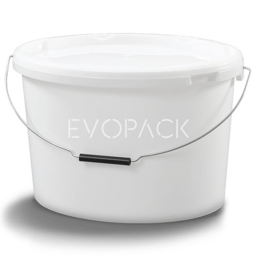 プラスチック製バケツ - 80021 - EVOPACK - 楕円形 / ふた付き / ハンドル付き