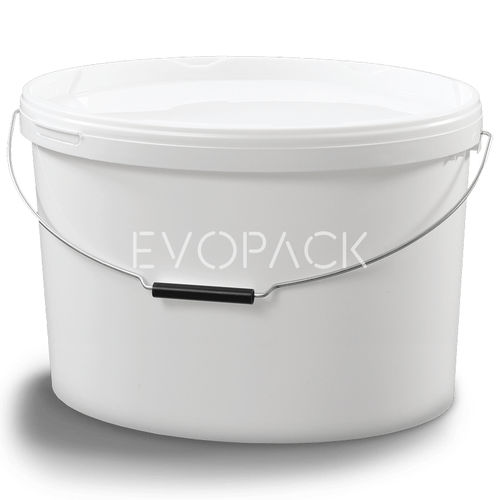プラスチック製バケツ - 80055 - EVOPACK - 楕円形 / ふた付き / ハンドル付き