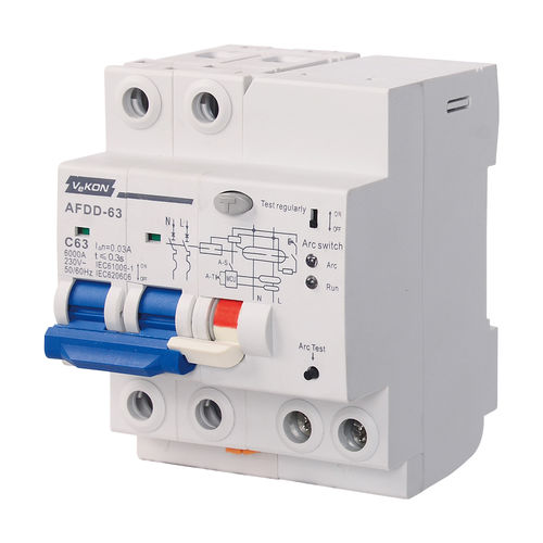 アーク保護遮断器 - AFDD-63 - ZHEJIANG VEKON TECHNOLOGY CO.,LTD - 2極 / ショート防止 / モジュラー
