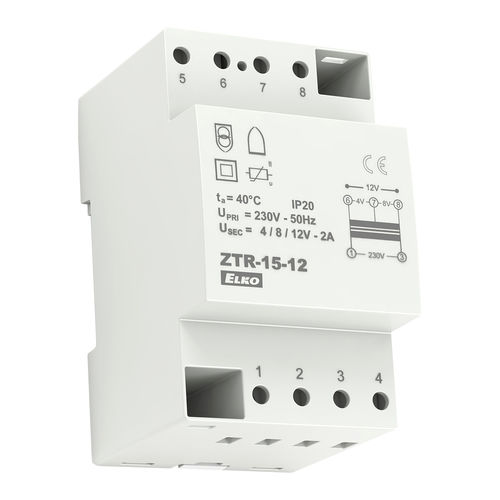 電源変圧器 - ZTR-15-12 - ELKO - モールド / DINレール取付け用 / AC