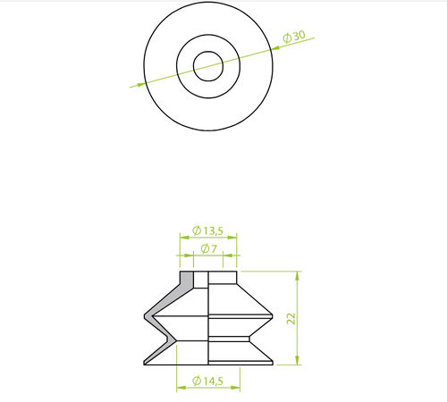 ベローズ吸盤 - 210.030.061.V - Morali GmbH - ビニール製