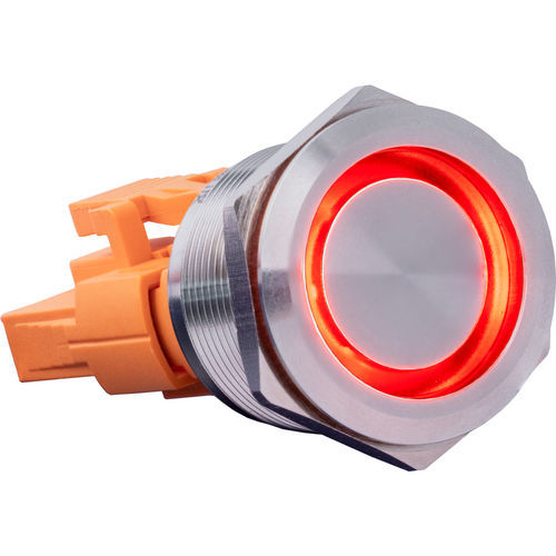 IP67押しボタンスイッチ - Button22C-M-RD - Joy-It - ステンレススチール製 / 赤色LED / 瞬間作動
