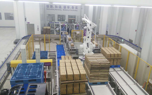 ロボット式パレタイザー - JS-A-2 - shanghai only packaging - 枠箱用 / ダンボール用 / パレット用