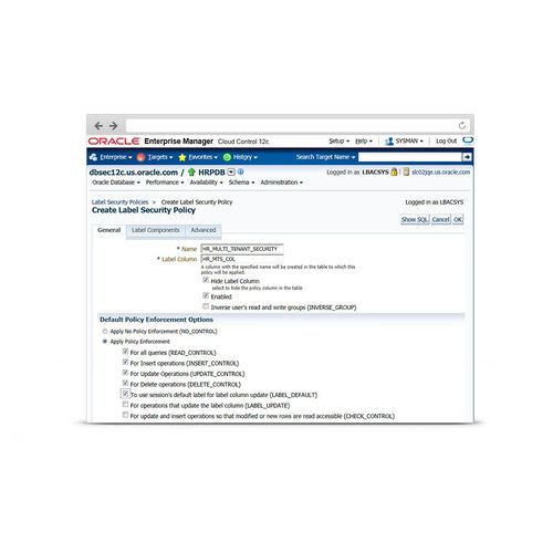 セキュリティとアクセスコントロールソフトウェア - Label Security - Oracle/オラクル - 制御 / 商業用