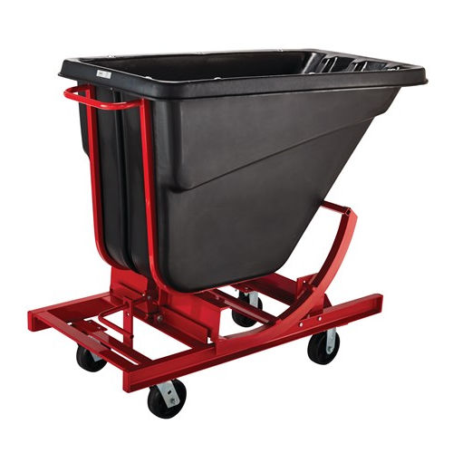 バルク材用自動ダンプホッパー - FG105443BLA - Rubbermaid - 車輪付き / 開放型