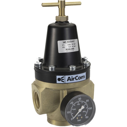 圧縮空気用圧力調整器 - R286-0 series  - AirCom Pneumatic - メンブレン / プラグ / 一段