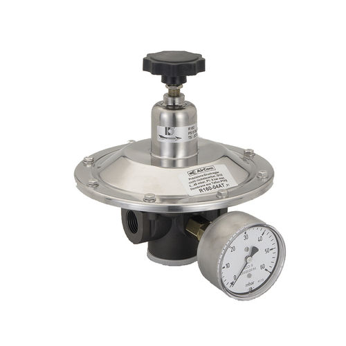 ガス用圧力調整器 - R160 series - AirCom Pneumatic - メンブレン / 一段 / 真ちゅう製