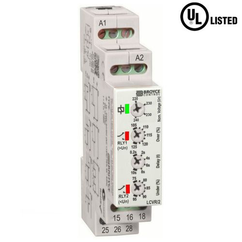 電圧下監視継電器 - LCVR/2 - Broyce Control - 過電圧 / 1NO/NC / AC