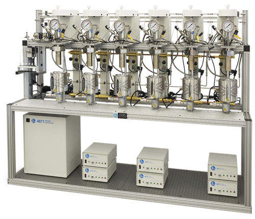パラレル合成用反応器 - Six Reactor Parallel System with Automatic Sampling System - Parr Instrument Company