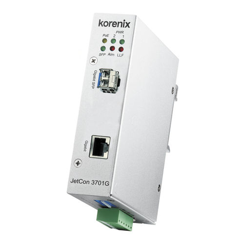ギガビット メディア変換器 - JetCon 3701G  - Korenix Technology - メディア / イーサネット メディア / PoE