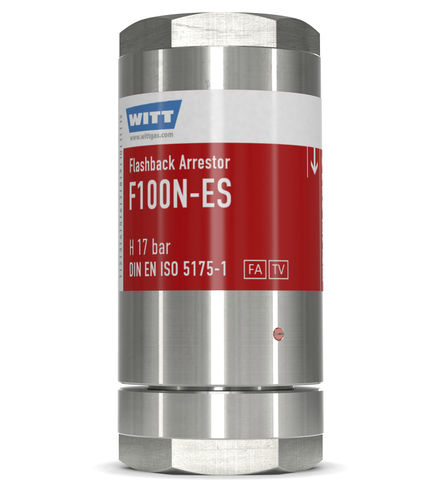 チェックバルブ付逆火防止装置 - F100N-ES - WITT-Gasetechnik - 切断および溶接用 / 水素用 / ガラス産業用