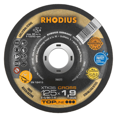 金属切断ディスク - XTK35 CROSS - RHODIUS - スチール製 / 薄型