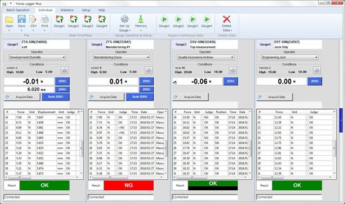 力測定ソフトウェア - Multiple Force Gauges Managing Software Force Logger Plus - IMADA - 管理 / 分析 / 測定用