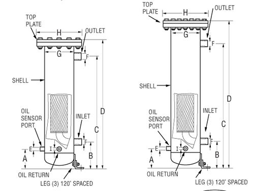 オイル用分離器 - 130 series - Temprite - ガス / 合体