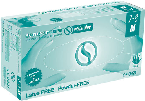 クリーンルーム用手袋 - Sempercare® nitrile aloe - Sempermed - 化学防護 / 二トリル製 / ラテックス製