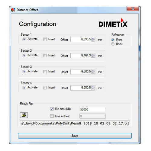 モニタリングソフトウェア - PolyDist - Dimetix AG - データ ロガー / レーザー距離センサー / Windows