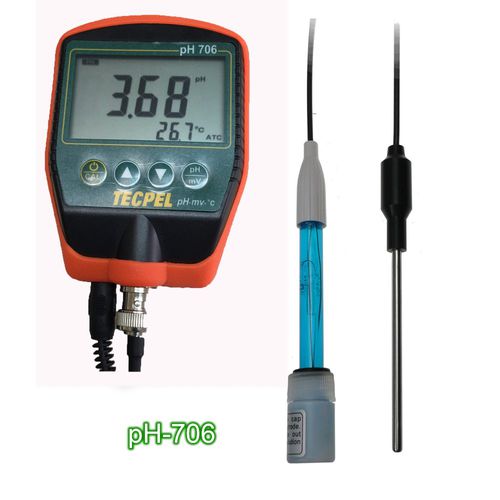 携帯型pH計 - pH-706 - Tecpel  Co., Ltd. - プロセス / 槍電極付き