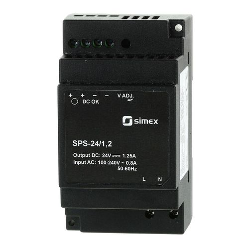 DINレール電源 - SPS-24/1,2 - SIMEX Sp. z o.o. - AC/DC / 単一出力 / ショート防止機能付