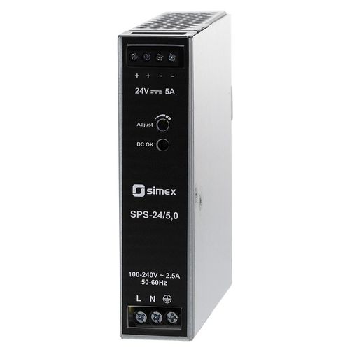DINレール電源 - SPS-24/5,0 - SIMEX Sp. z o.o. - AC/DC / 単一出力 / ショート防止機能付
