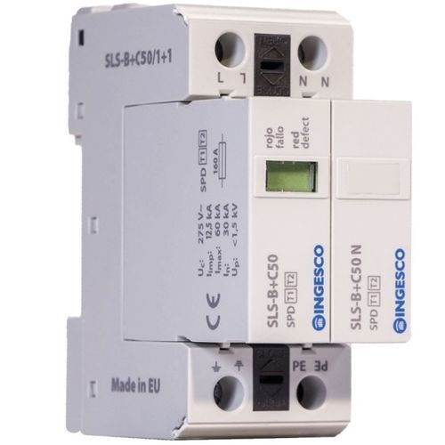 タイプ1 + 2避雷器 - SLS-B+C50/1+1 - INGESCO - 組み合わせ式 / 差し込み式 / 低電圧