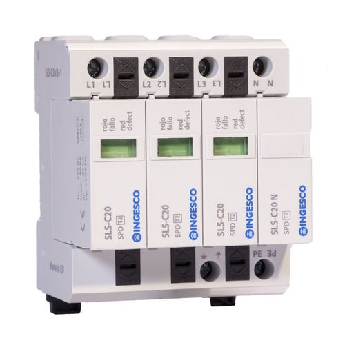タイプ2避雷器 - SLS-C20/3+1 - INGESCO - 電線用 / 過電圧対策 / 差し込み式